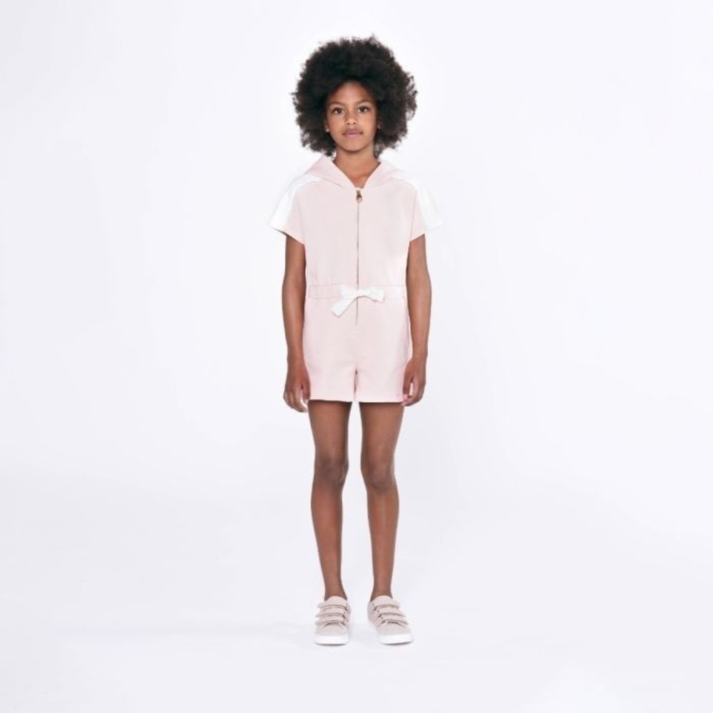Chloé Girls Pink Hooded Cotton‎ Playsuit Size 12